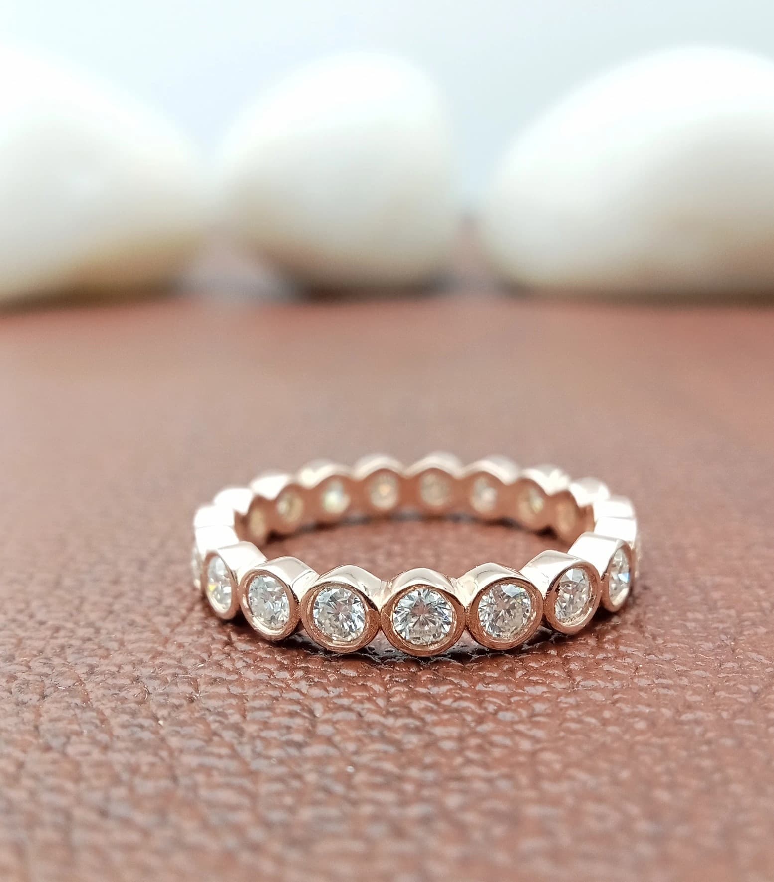 Rose Gold Bezel Eternity Band