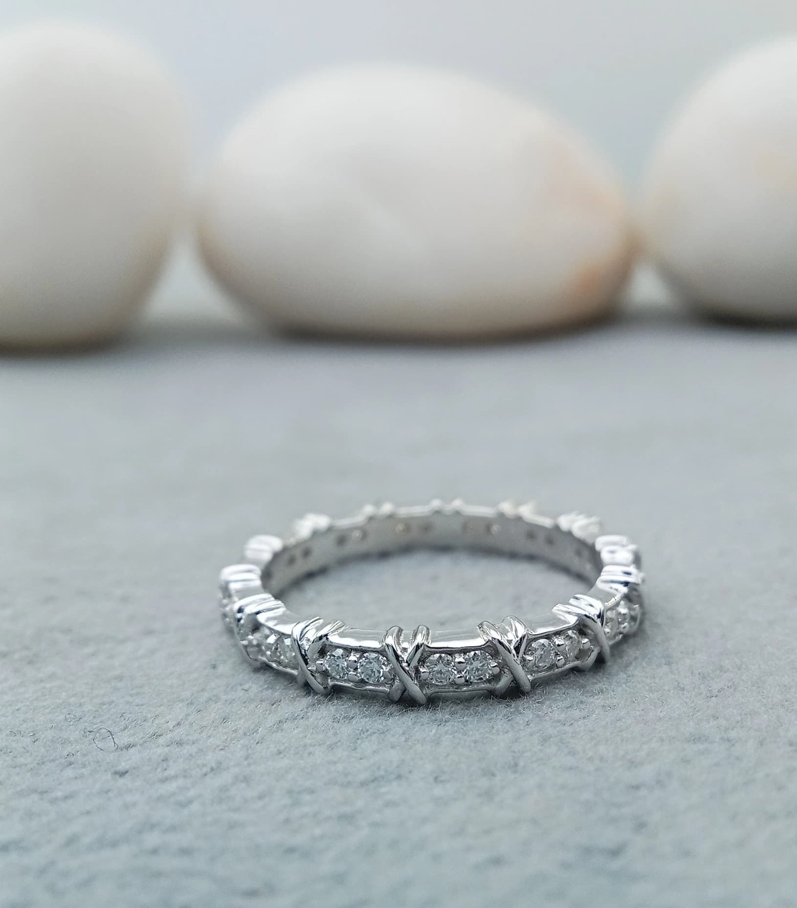 Diamond X-Motif Eternity Band