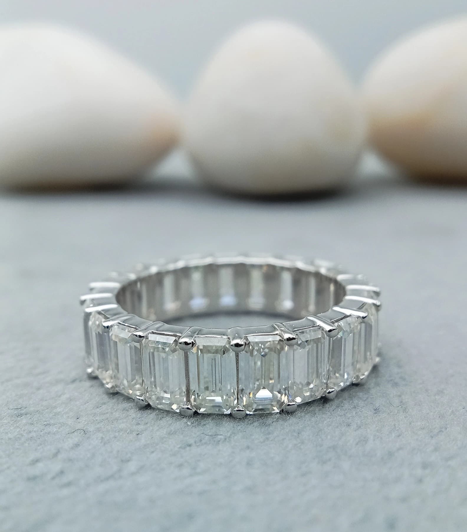 Emerald-Cut Vertical Eternity Band
