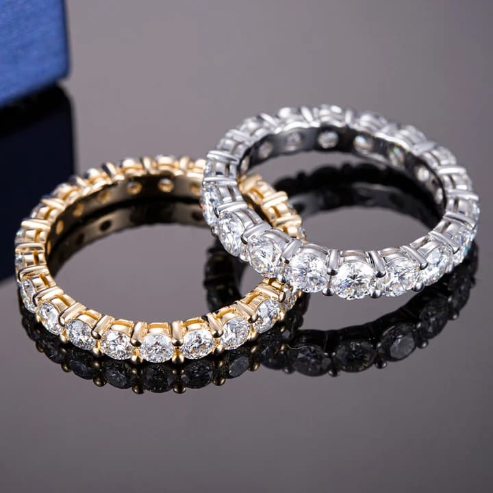 10K 14K 18K Lab Grown Diamond Eternity Ring White Gold Jewellery Lab Grown Diamond Eternity Band