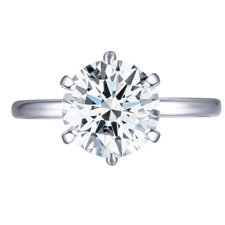 3.03CT D SI1 Round Cut Lab Grown Diamond Solitaire Ring 18K White Gold Band Ring Wedding\/Engagement Jewellery