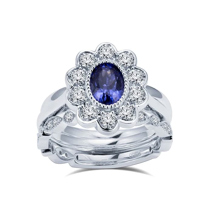 14K White Pure Gold Engagement Wedding Promise Ring Stunning Lab Grown Gemstone Ring for Women