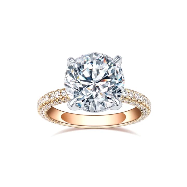 Customized Jewellery 5CT E VS1 Round Diamond 18K High Quality Lab Diamond Ring