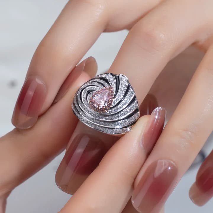 MSR-1063 Lab Created Diamond 18K Gold Fancy Color Wedding Band Ring Engagement Ring Gift for Women