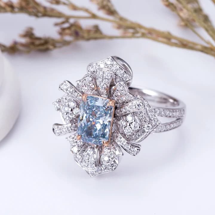 MSR-1067 1.5CT Big Carat Ring Lab Grown Diamond CVD\/HPHT 18K Gold Fancy Color Ring for Wedding Engagement Gift