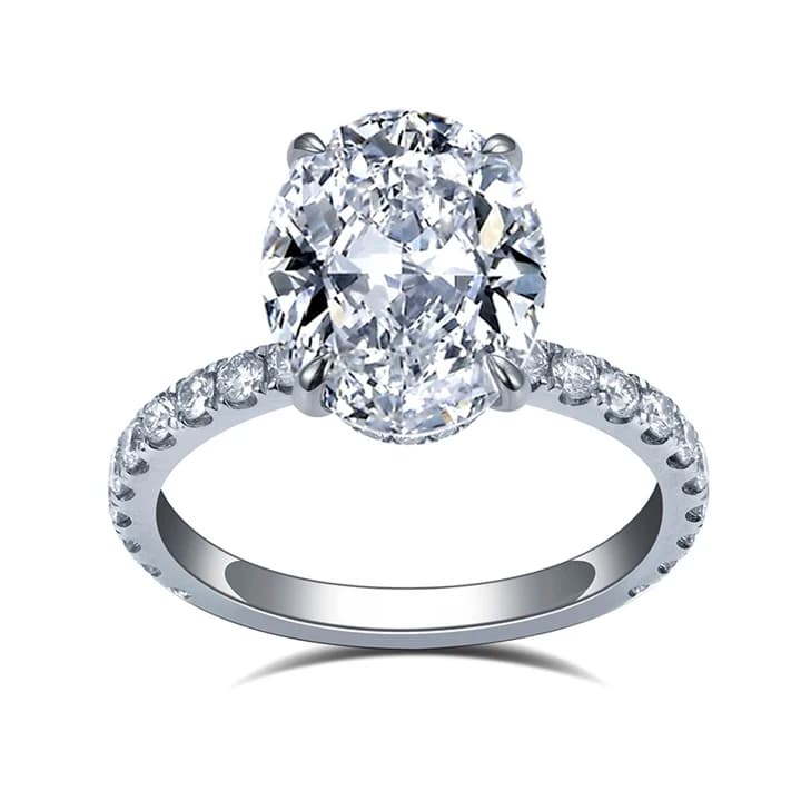 MSR-1133 18K Gold Customized 5.8ct D VS1 CVD Oval Lab Diamond Solitary Ring