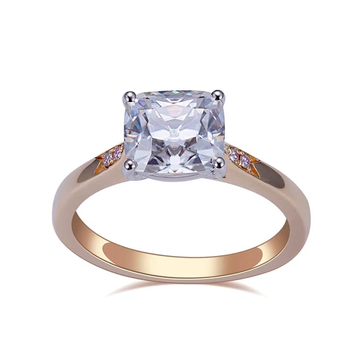 MSR-1176 9K Gold Customized 2CT D VVS2 CVD Round Lab Diamond Solitary Ring