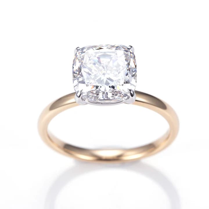 MSR-1305 Customization 18K Yellow Gold CVD HPHT 5CT Radiant Lab Grown Diamond Solitaire Ring