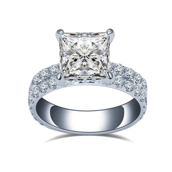 MSR-1375 Fashion 14K Gold Customized 1CT 2CT 3CT HPHT Princess Cut Lab Grown Diamond Ring