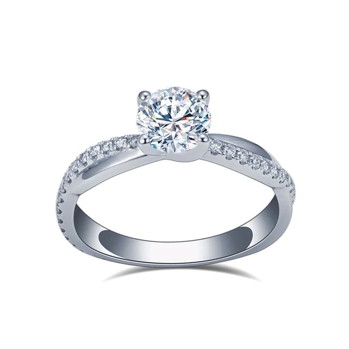 MSR-1379 14K Gold Customized 1CT D VS1 HPHT Round Lab Diamond Solitary Ring