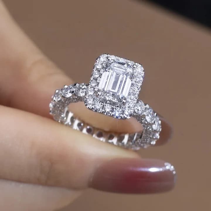 MSR-1384 Customized Jewellery PT950 14K 18K IGI Lab Diamond Ring Eternity Wedding Diamond Engagement Ring