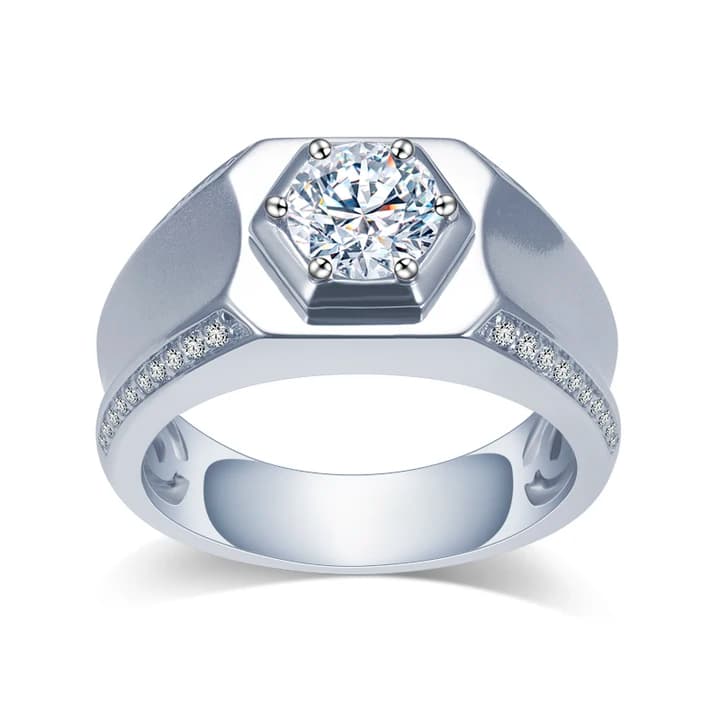 MSR-1448 S925 Customized 1ct F VVS1 CVD HPHT Round Lab Grown Diamond Jewellery Ring