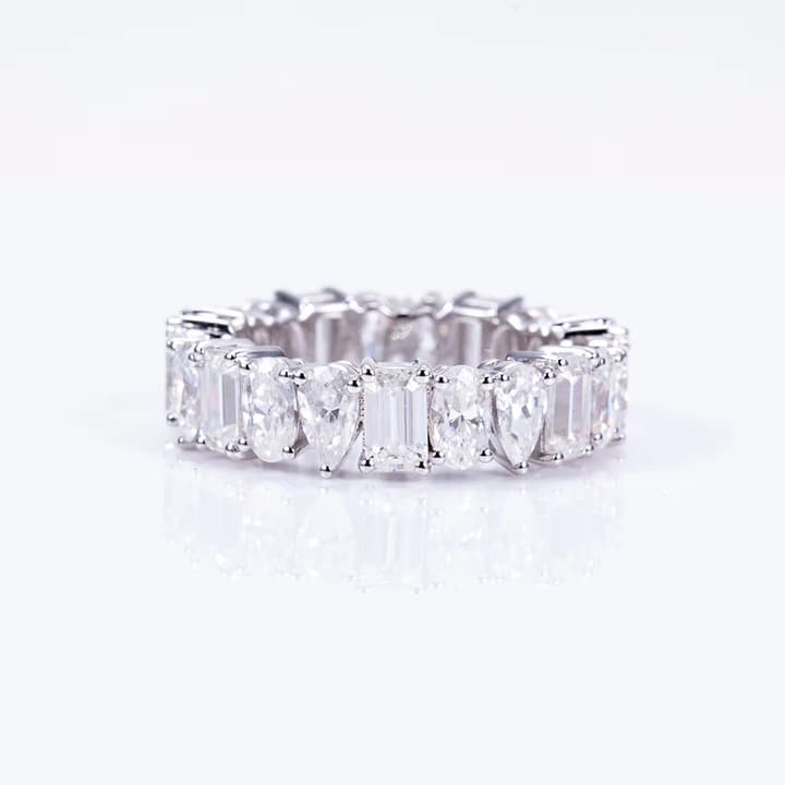 Custom Fine Ring Jewellery MSR-1560 Ban Ring 925 Silver Lab Grown Diamond Ring