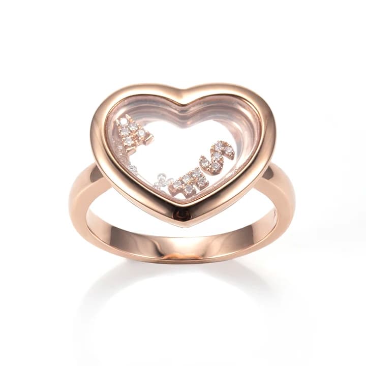 MSR-1587 18K Gold Customized Round Diamond Heart Shape Lab Diamond Ring