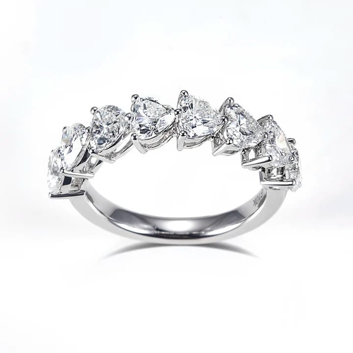 MSR-1618 10K Gold Customized Heart Shape 0.38ct DEF\/VVS Lab Diamond Ring