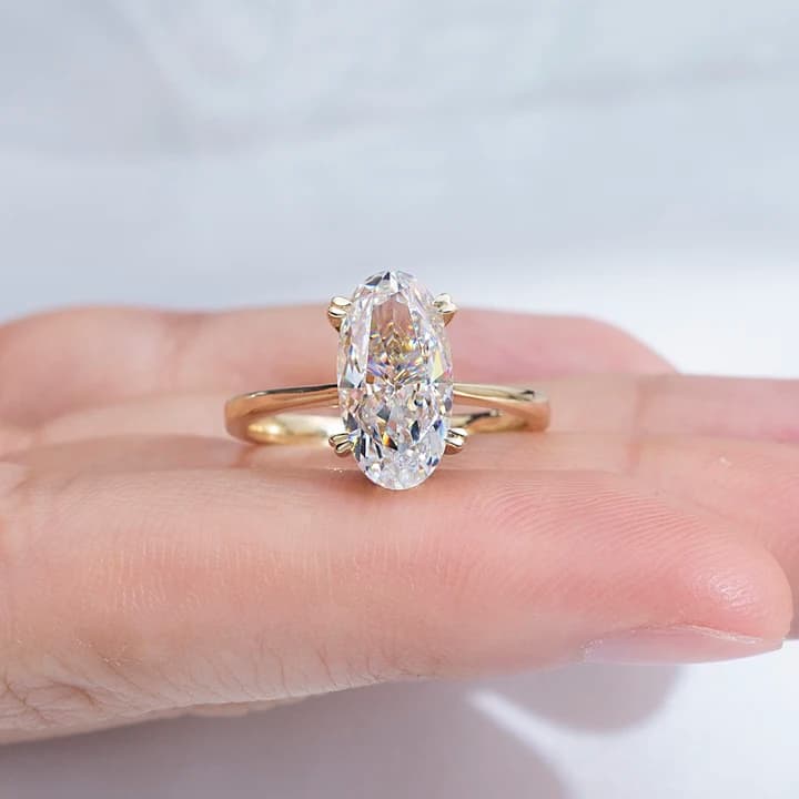 Messi Jewellery MSR-1811 Classic Solitaire Diamond Ring 9k Yellow Gold 3ct D VVS1 Lab Grown Diamond Ring