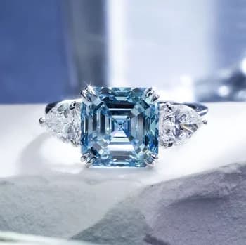 MSR-1859 Latest Diamond Ring 18k Gold Asscher Cut 5.2CT VS1 Lab Grown Diamond Ring