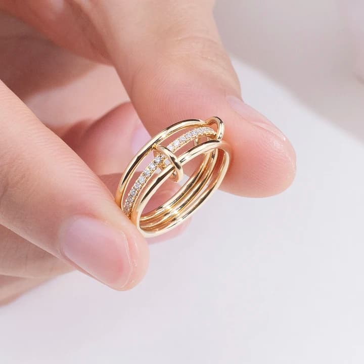 MSR-2040 18k Gold Eternity Ring Round Cut Lab Grown Diamond Ring