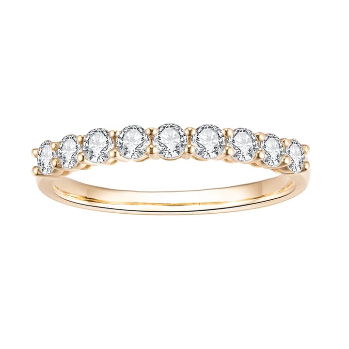 MSR-488 18k Gold Half Eternity Ring 2.5mm Lab Grown Diamond Engagement Ring