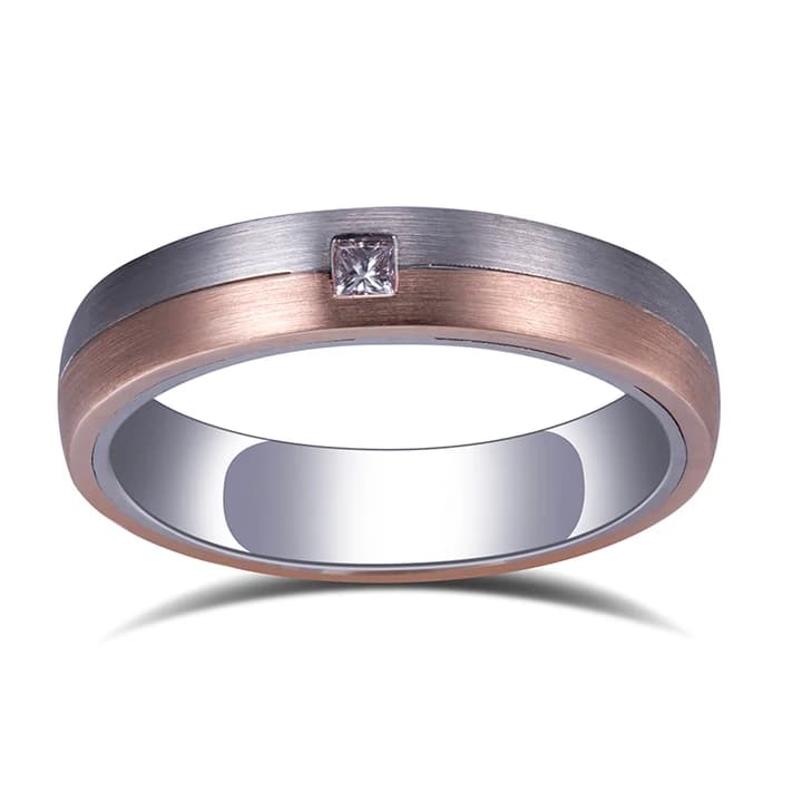 MSR-502 9K Gold Customized D VS CVD HPHT Lab Diamond Princess Cut Jewellery Ring