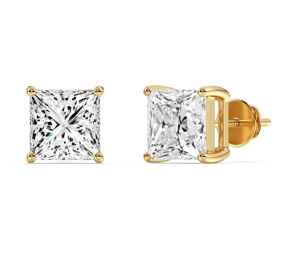 Princess-Cut Diamond Stud Earrings