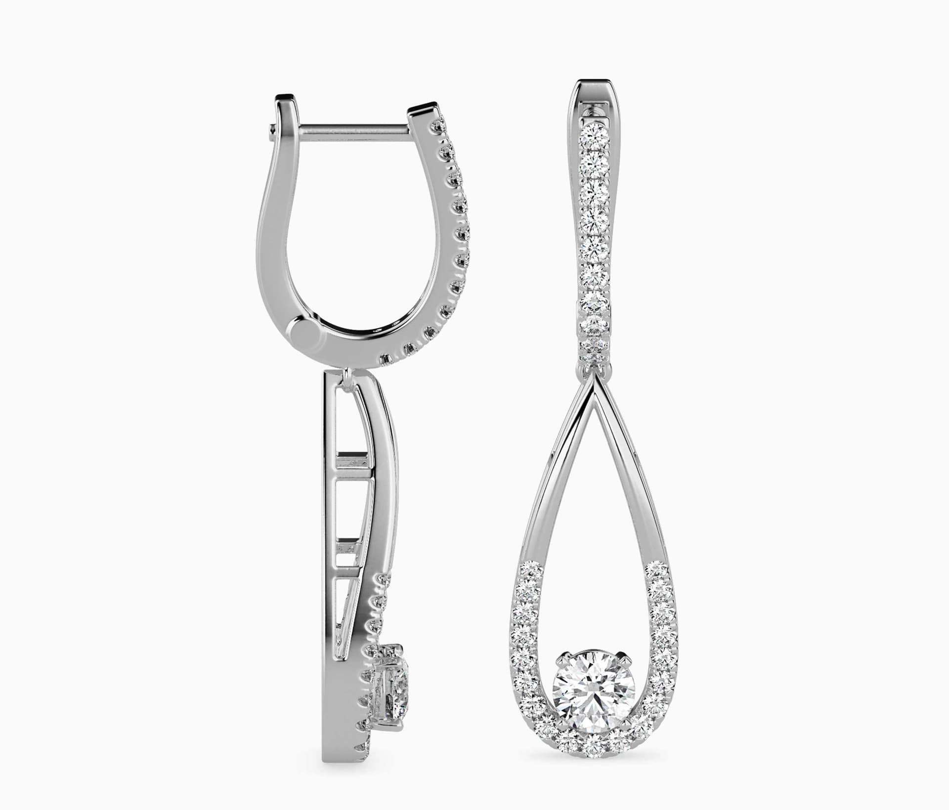 Teardrop Diamond Drop Earrings