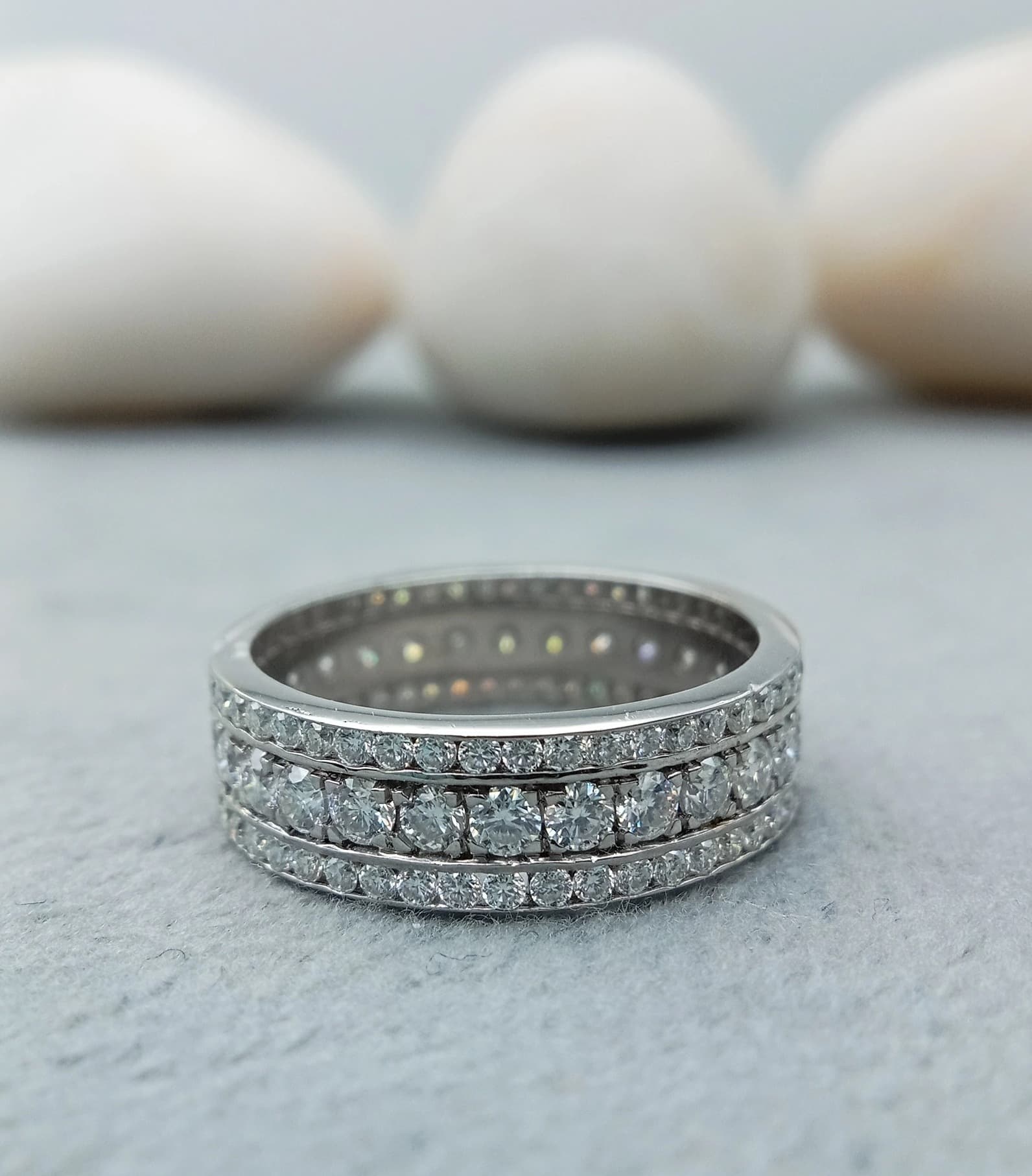 Triple-Row Diamond Eternity Band