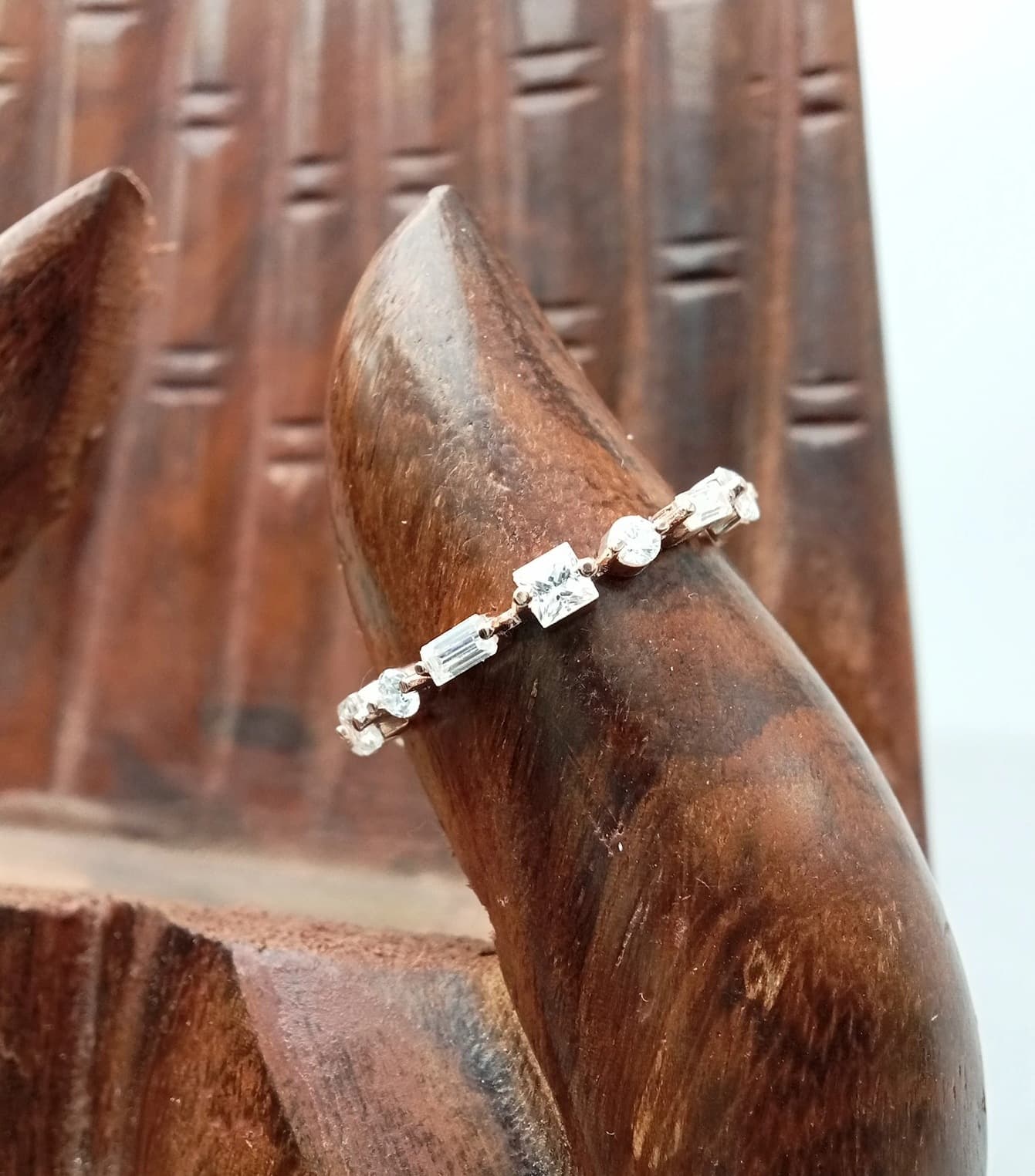 Multi-Cut Diamond Stacking Ring