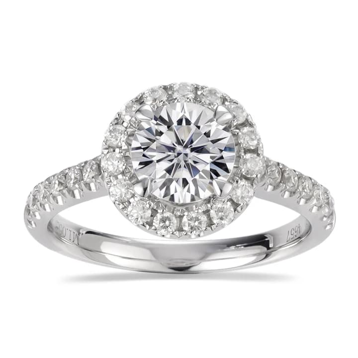 MS-026 Halo Engagement Ring 10K 14K 18K White Gold Lab Grown Diamond Ring