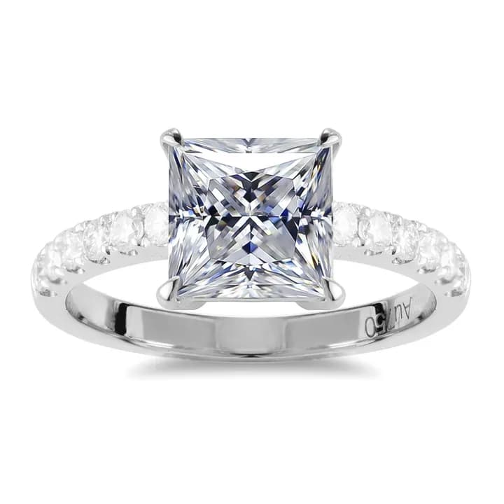 18k Gold HPHT CVD Diamond Jewellery Lab Created Diamond Jewellery 1carat 1.5carat Princess Lab Diamond Ring