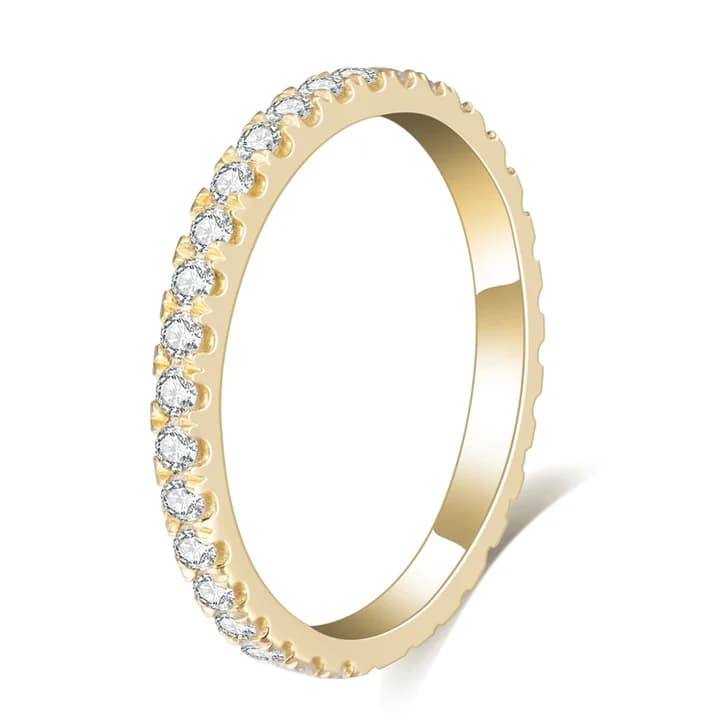 Messi MS-408 Hpht Diamond Eternity Band 10K 14K 18K Gold Lab Diamond Eternity Ring