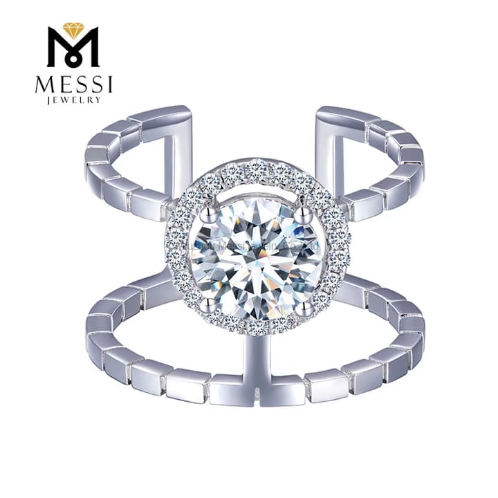 New Fashion 18K Solid Gold 1ct CVD Lab Grown Diamond Engagement Ring