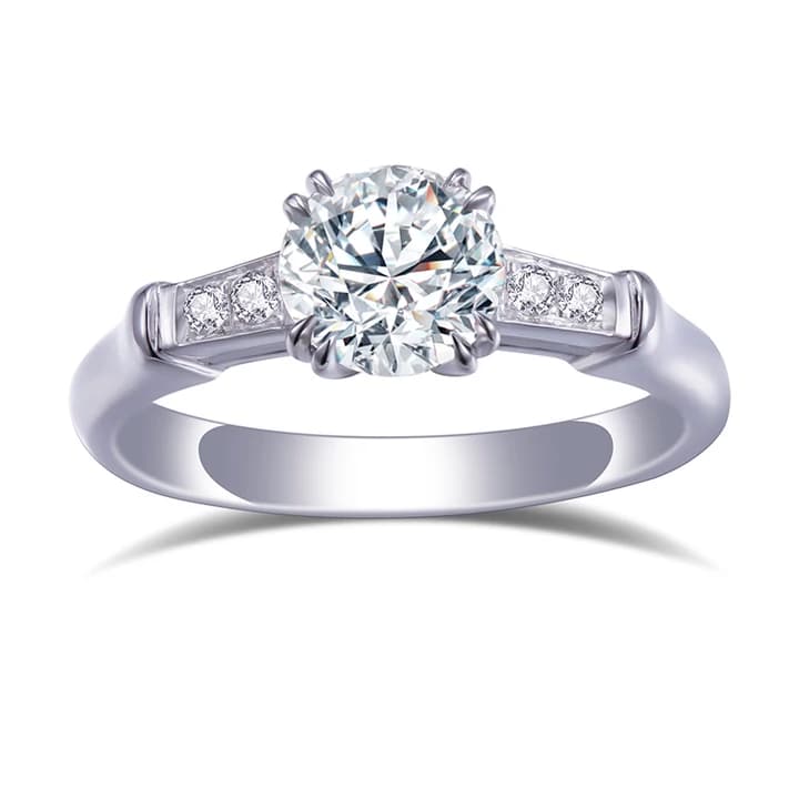 MS-524 PT950 1Ct D VS1 Lab Diamond Three Stone Women Ring