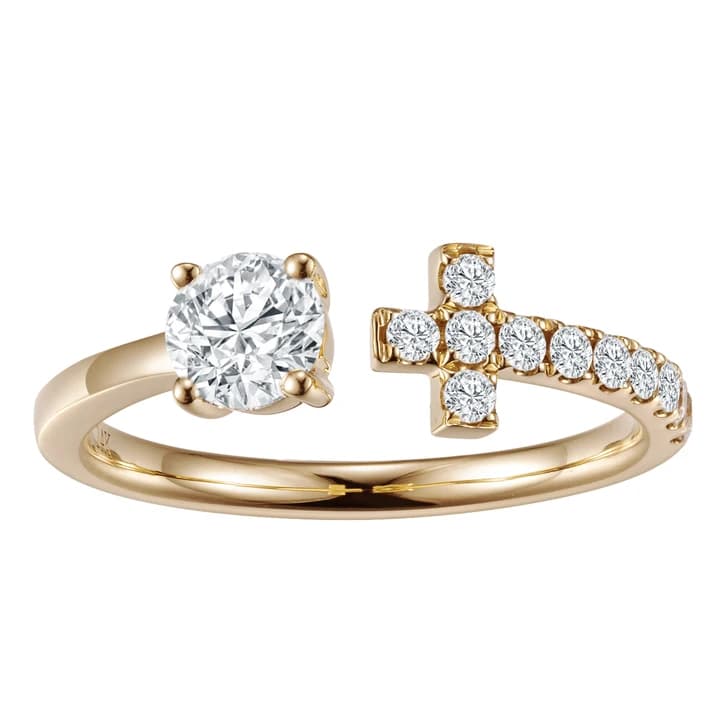 MS-567 14k Gold Custom Adjustable Size Lab Diamond Ring