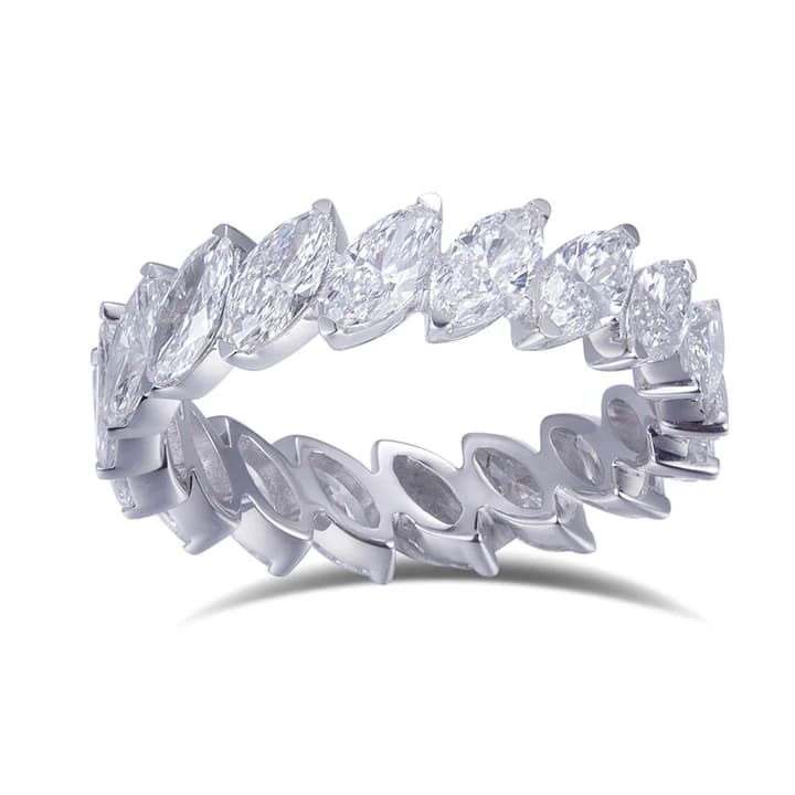 MS-623 18k Gold White Gold Unique Style HPHT Marquise Lab Diamond Full Eternity Ring