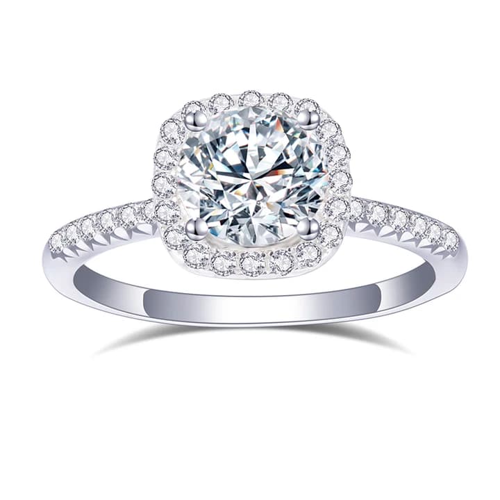 MS-501 Women Gift Dainty Gold Jewellery 1Ct Lab Diamond Solitary Ring