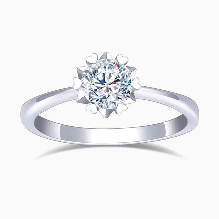 MS-507 18k Gold Gold Girlfriend Gift 1Ct Lab Diamond Solitary Ring