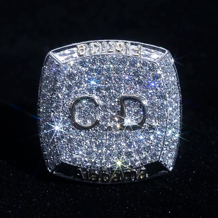 Custom Design Lab Diamond Moissanite 925 Silver 18K 14K 10K Gold Custom Champion Ring