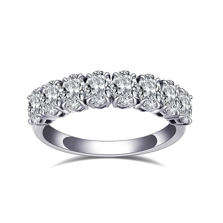 MS-788 18k Eternity Women Dainty Gold Jewellery 3*4.5 Oval Lab Grown Diamond Ring
