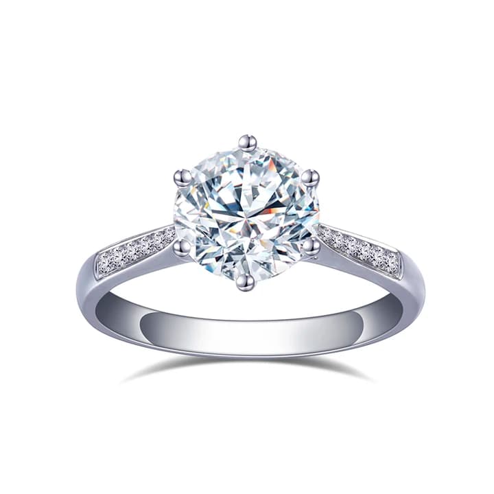 Messi Gems 18K White Gold Claw Setting Eternity Women Lab Grown Diamond Ring