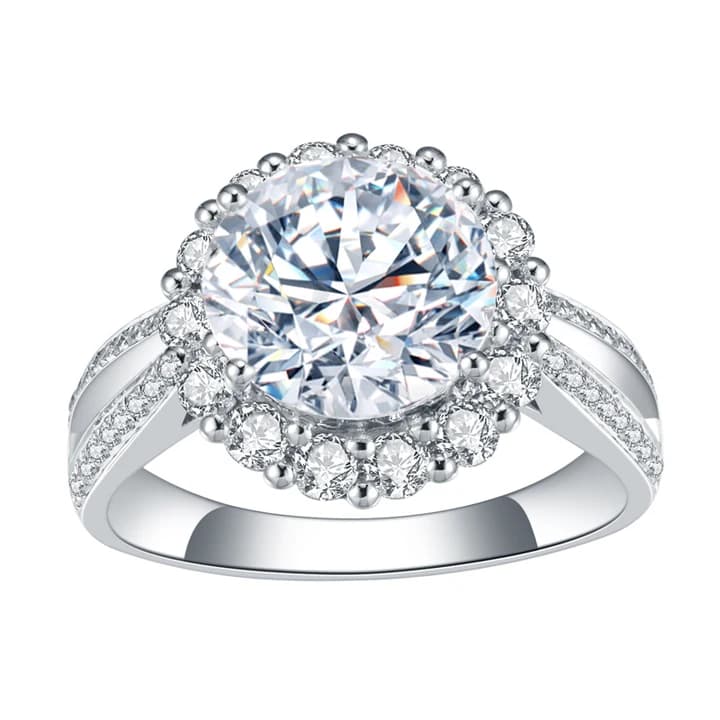 18K White Gold 2.54ct Round Cut Lab Grown Diamond Ring for Women