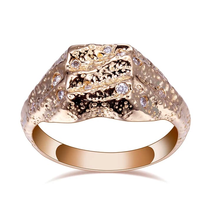 14k Solid Gold Natural Diamond Women Jewellery Ring Vintage Style