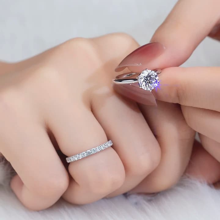 PT950 14k Gold Lab Diamond Ring Set Engagement Ring Set for Girlfriend Trendy Classic Set