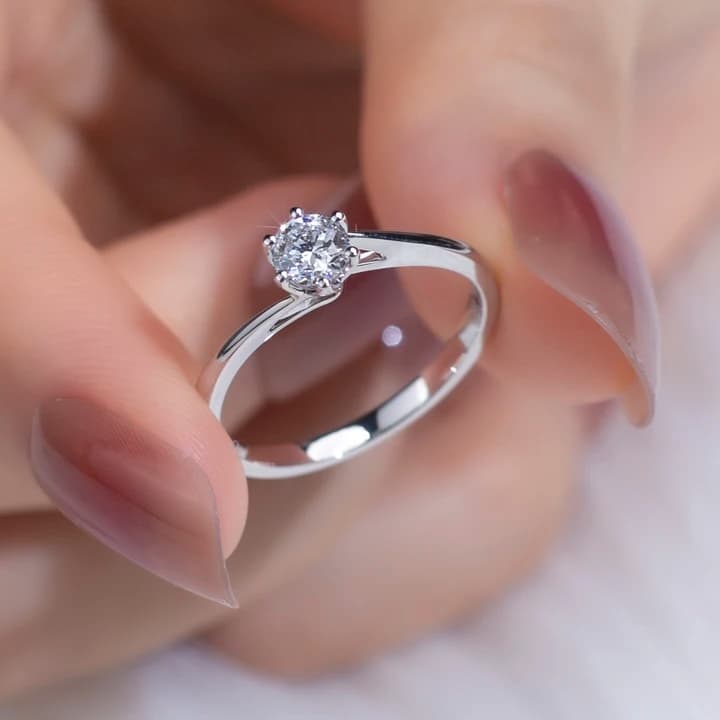 18k 0.5ct Round Brilliant Cut Lab Diamond Women Jewellery Ring Solitaire Engagement Ring Style