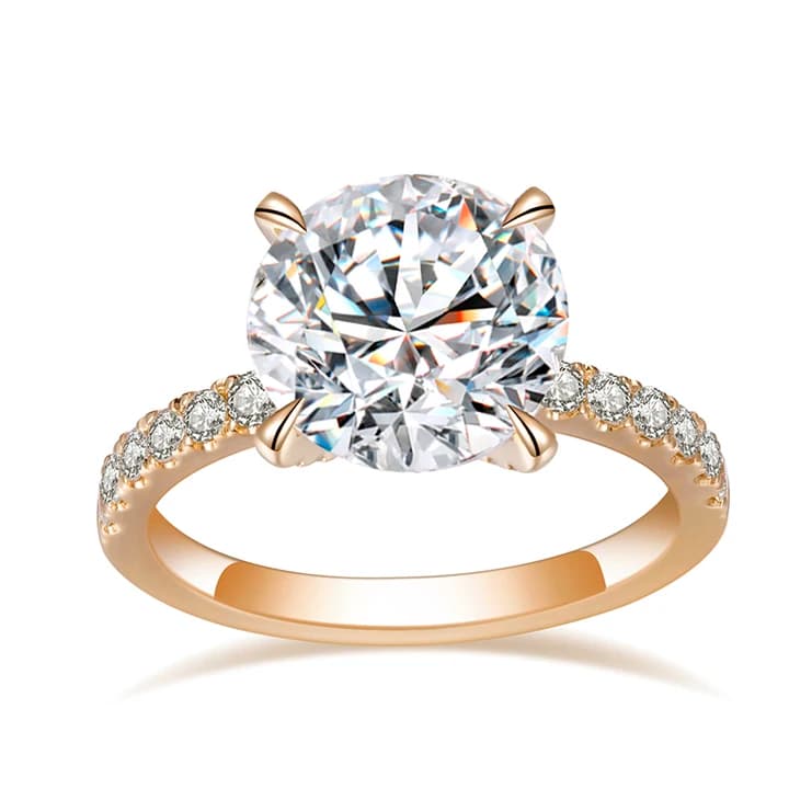 18k Yellow Gold 6 Prongs Custom 3.6ct IGI Round Lab Diamond Ring MSR544