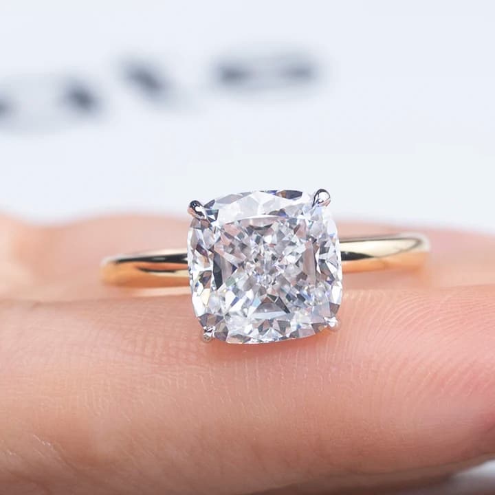 Messi 18K 5CT Cushion Cut Customized Jewellery IGI Lab Diamond Ring Engagement Ring Wedding Ring for Women
