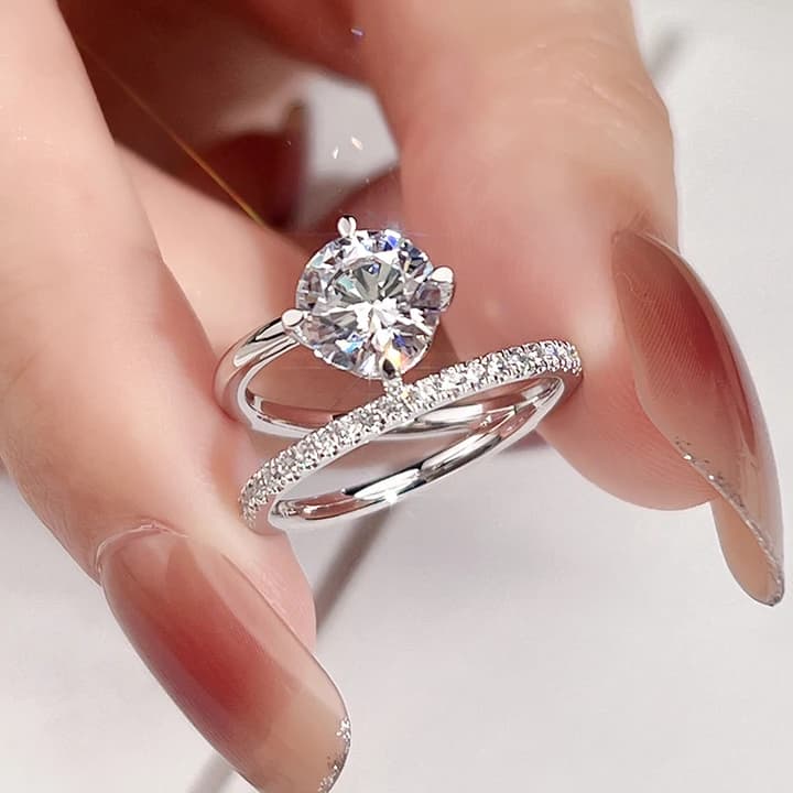 Luxury 9k White Gold Custom 1.53ct IGI Round Lab Grown Diamond Ring Women 14k Gold Jewellery Ring for Women