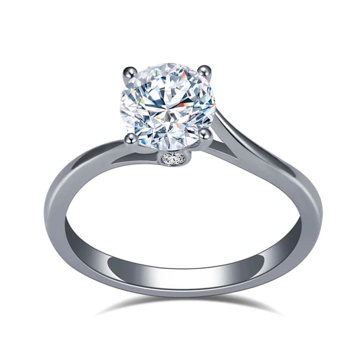 18K Lab Diamond Ring 1CT Romantic Luxury Ring Engagement Wedding Band Classic Diamond Ring