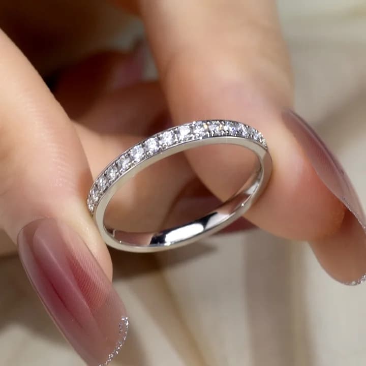 14K Lab Diamond Ring Eternity Ring Engagement Wedding Band Classic Eternity Ring
