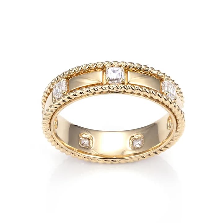 18K Yellow Gold Lab Diamond Ring Wedding Diamond Engagement Ring